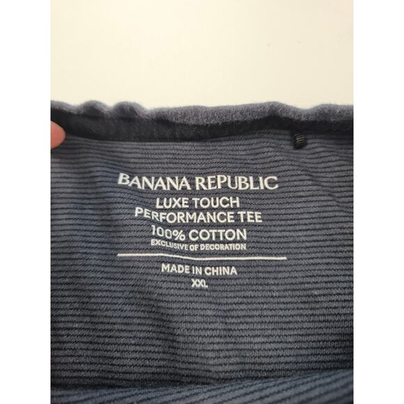 Banana republic size XXL luxe touch soft cotton striped grey short sleeve top - Picture 4 of 6